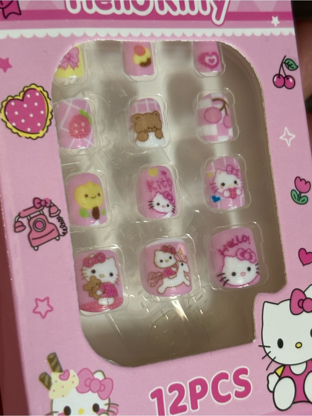 Sanrio Kids Press On Nails Set of 6 Hello Kitty Kuromi My Melody New in Box - Picture 6 of 8